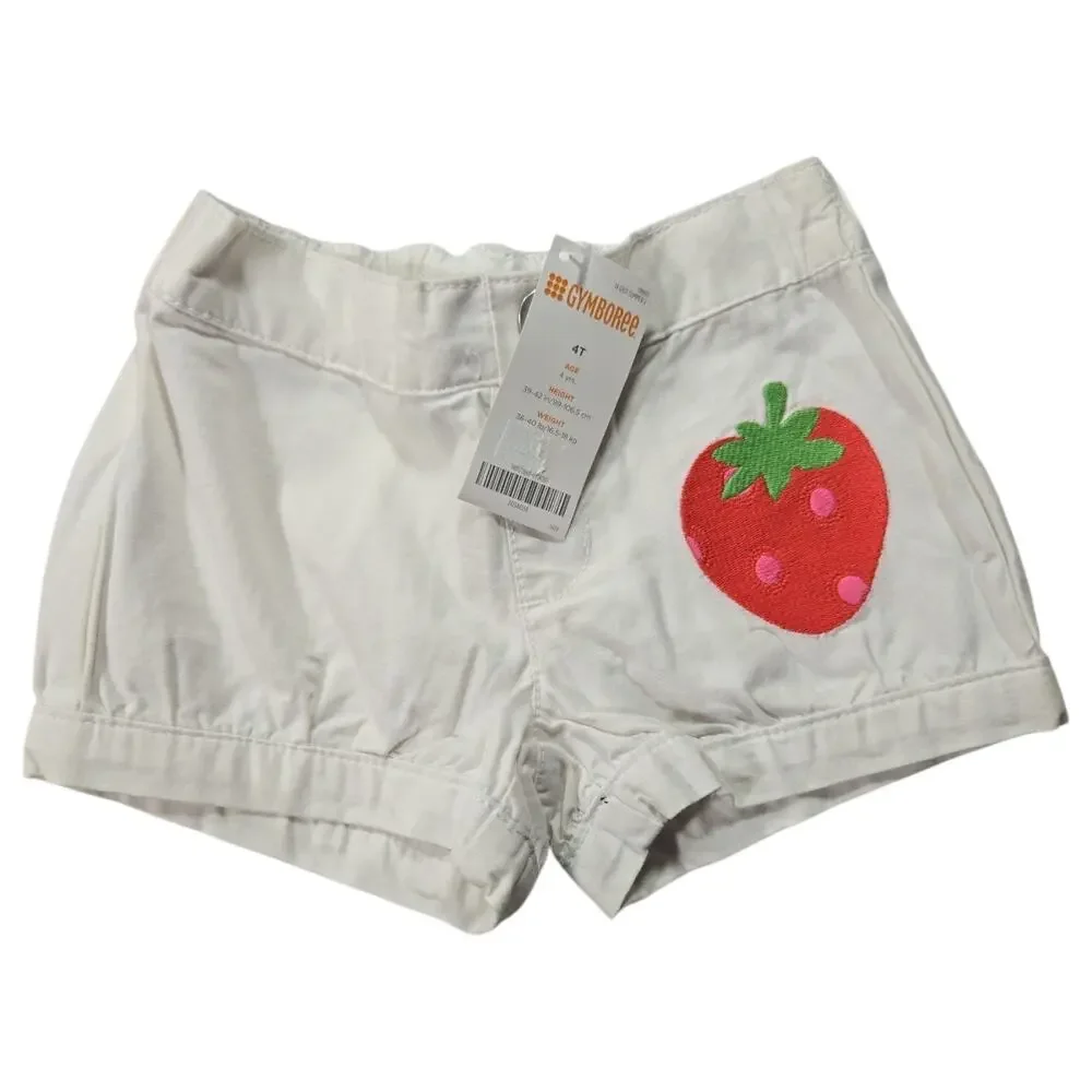 Girls 4T Summer Shorts Bundle 5 PC. Old Navy Carters Gymboree Strawberry NWT EUC